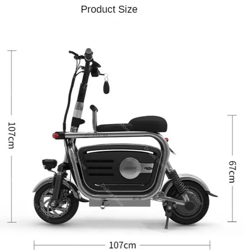 New Foldable Electric Bike 2 Wheels Electric Scooters 400W 48V Range 80KM Parent-Child Mini Electric Scooter Hydraulic Absorber (23)