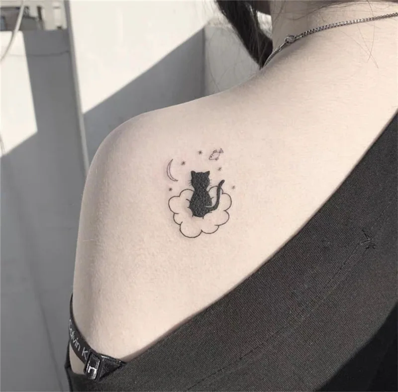 Водостойкие временные тату-Наклейки Black Cat наклейки для детей и женщин мужской