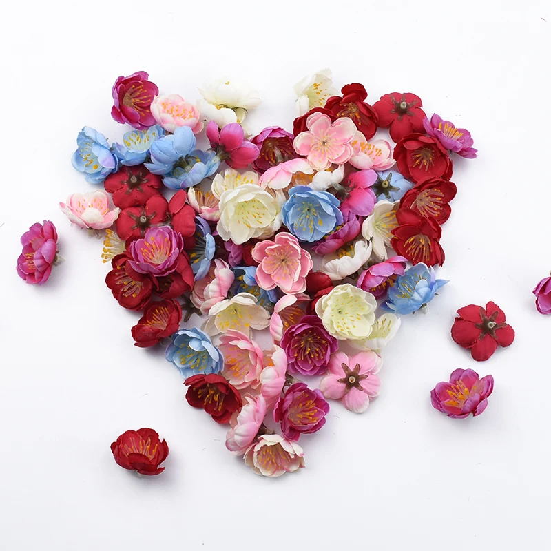 Decorative Flowers Plum Blossom Artificial-Plants Silk Wedding-Gifts Home for Diy Box