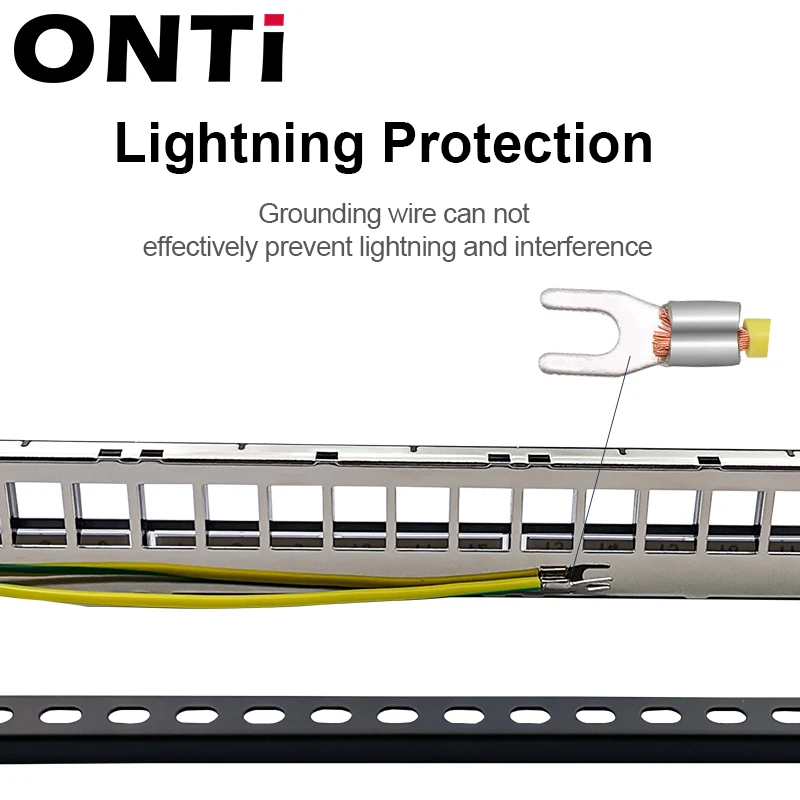 Onti 24 Porto 1u Rj45 Blindado Módulo Painel de Remendo 19 Polegada Rackmount Montagem na Parede Cat5e Cat6 Cat6a Cat7 Cat8 Stp Keystone Jack Ferramentas de rede - Imagem 4