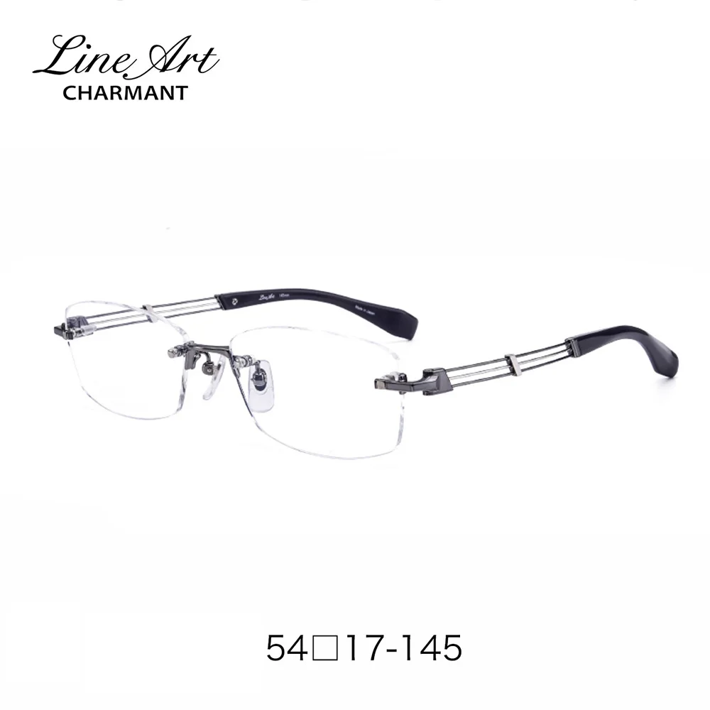 Charmandt без оправы стеклянная рамка для мужчин высокого класса титановое Оптическое стекло для глаз es оправы для очков XL1465 Сделано в Японии