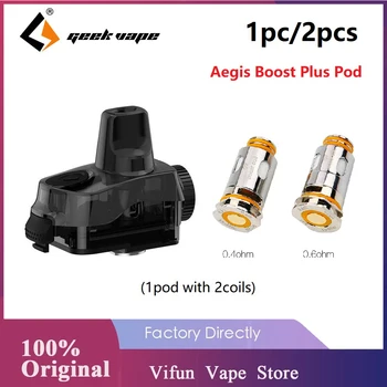 

1pc/ 2pcs Original Geekvape Aegis Boost Plus Pod Cartridge 5.5ml E-cig Pod with 0.4ohm/0.6ohm Mesh Coil for Aegis Boost Plus Kit