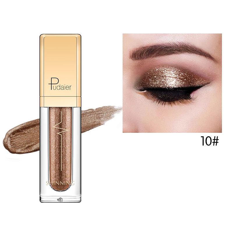 Pudaier 18 Colors Diamond Shimmer Glitter Shiny Eyeliner Luminous Waterproof Liquid Eye Makeup