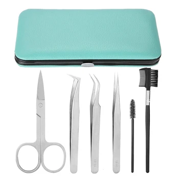 

6pcs / Set Professional Eyelashes Extension Tool Kit Tweezers Scissors Brushes Makeup Graft Planting False Eyelashes Tool Set