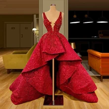 

Turkish Red Lace Prom Dresses 2020 Hi-Lo Elegant Evening Dresses Party Vestidos De Festa Sexy Dress Women Custom