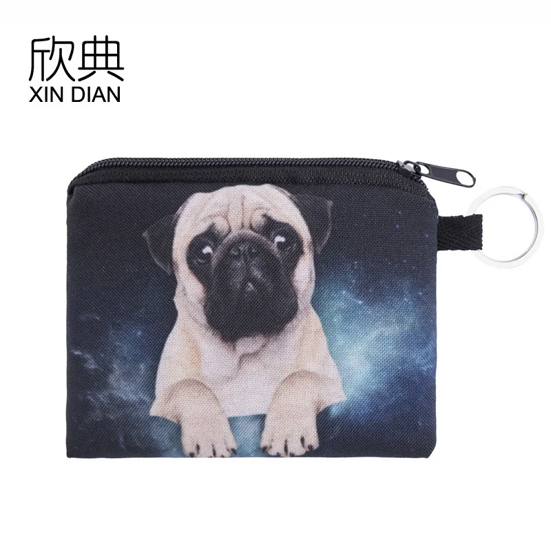

Amazon's Cross-Border Best Selling 3D Printed Animal Puppy Change Bag Multifunctional Key Card Bag Coin Bag