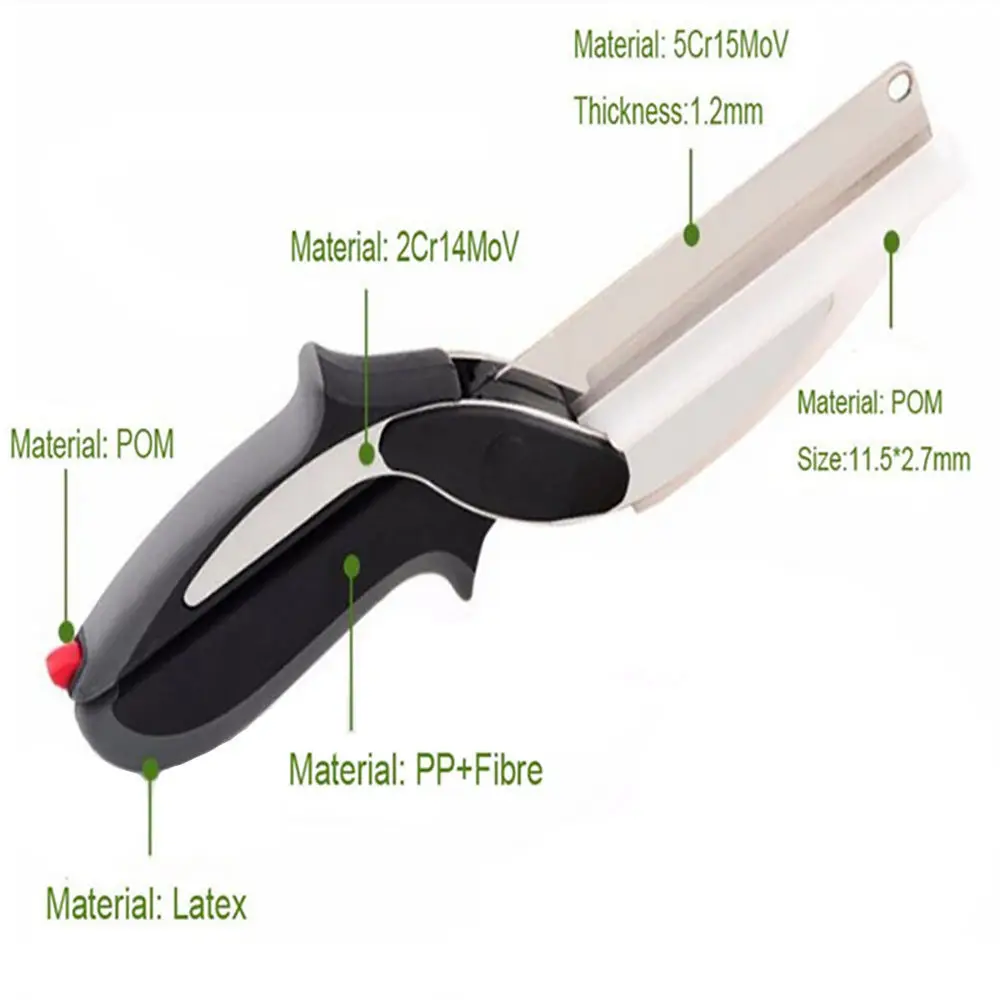 Stainless Steel Kitchen Scissors 2 in 1 Cutting Board Chopper Clever Fruit Vegetable Multifunctional Cutter Stainless Steel Kitchen Scissors 2 in 1 Cutting Board Chopper Clever Fruit Vegetable Multifunctional Cutter