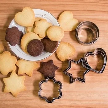 

12Pc Stainless Steel Kitchen Baking Accessories Cookie Biscuit DIY Mold Star Heart Round Flower Shape Cookie Cutter Baking Mould