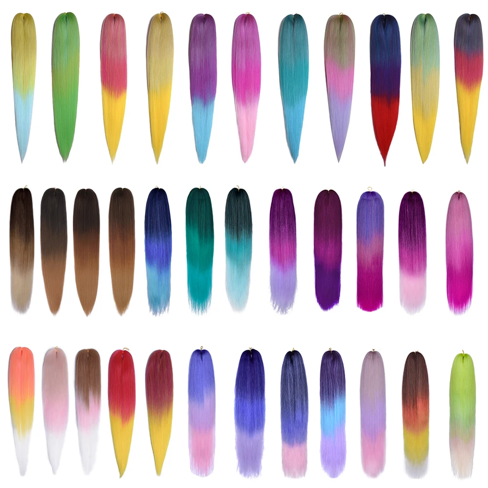 Miss Rola Synthetic 30 Inch 100g Kanekalon Hair Braid Yaki Straight Pre Stretched Pink Wholesale Bulk Hair Extension Jumbo Braid