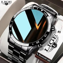 

LIGE 2021 New Bluetooth Call watch Smart watch Men Full touch fitness watch Tracker Blood pressure Smart clock Men Smart watch