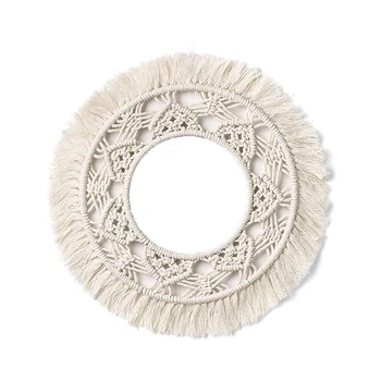 

Bohemian Fringed Wall Frame Tapestry Macrame Ceremony Background Wall Decor Art Frame for Home Living Room Decoration-A