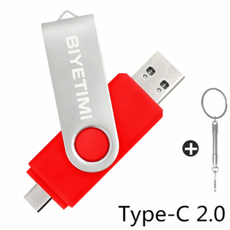 

Biyetimi Type c 2.0 pen drive 64GB usb flash drive 32GB 128GB 256GB real capacity usb memory stick for phone and computer