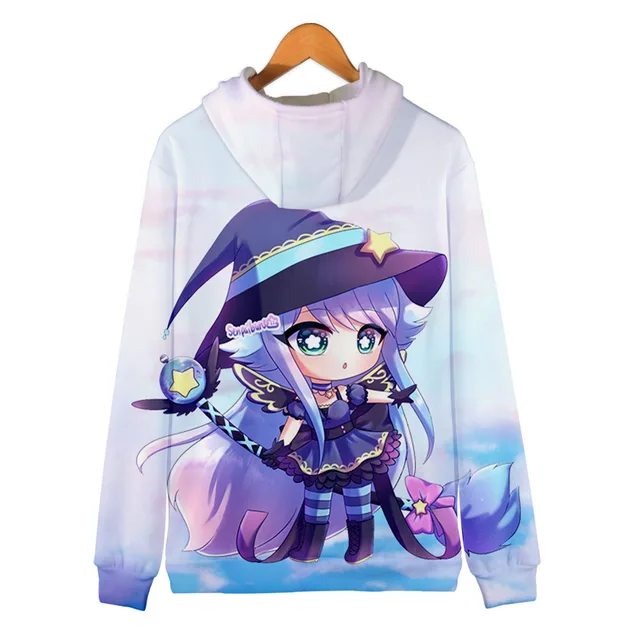 Homens e mulheres Gacha Life 3D Print Hoodies, moletom dos