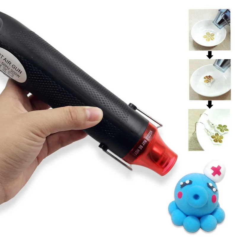 220V/110V/230V Mini Heat Gun Portable Electric Hot Air Gun Handheld Shrink Heat Tool for DIY Embossing Heat Tool Gun 1Pcs New