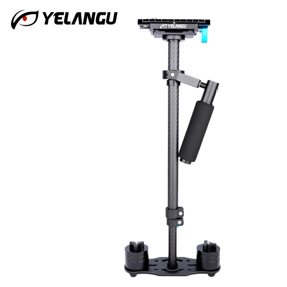 New YELANGU Adjustable S60T Carbon Fiber Tube 60cm Handheld DSLR Video Camera Stabilizer Compact Steadycam Mini Steady Cam