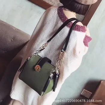 

2020 New Women's Bag Fashion Bag Women's Multi-Function Shoulder Bag Contrasting Color Bucket Bag