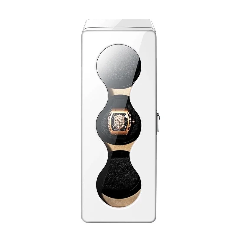 Fashion Safe Motor Mabuchi Automatic Watch Winder Case Lacquer Wood Rotate Electric Watch Boxes for 3 Automatic Watches - Цвет: MQ-8198-1