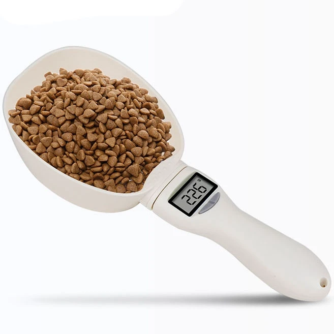 HOT Measuring Spoon Cup 800G/0.1G Pet Food Water Scoop Kitchen Scale Spoon Portable Removeable With Led Display Dog Feeding