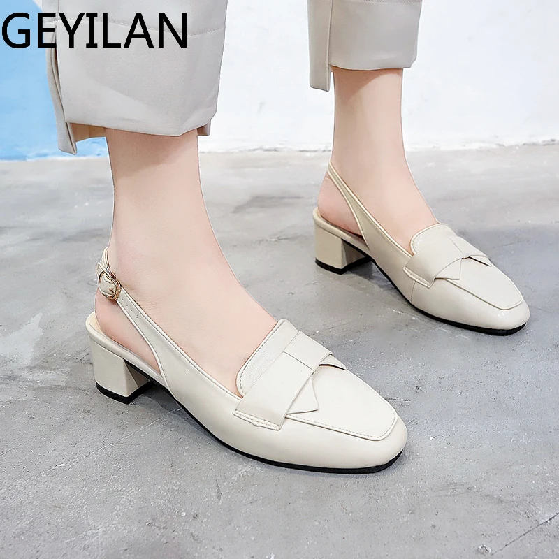 

Factory Direct Low Heels Sandals Women Ankle Strap Summer Shoes Female Plus Size Block Heels Women Shoes Casual Sandals U22-38