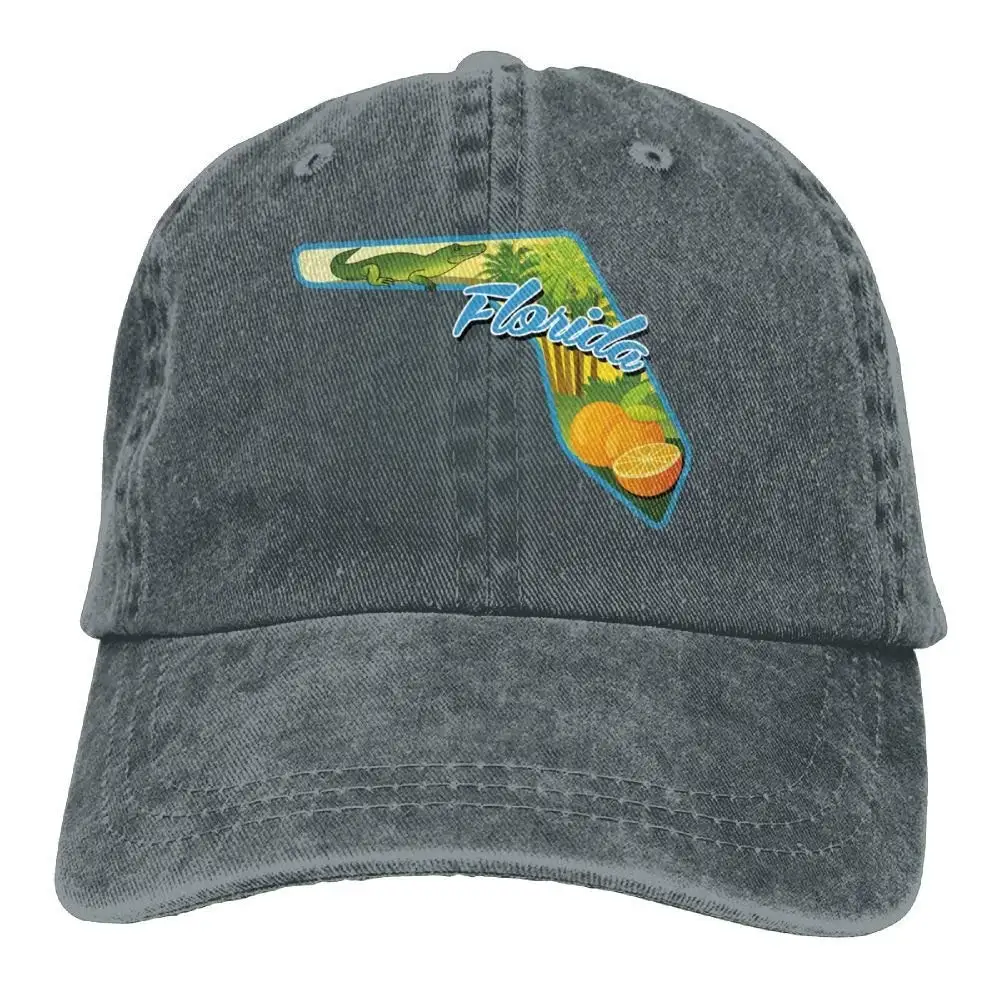 Флорида карта штата животных джинсовая шляпа регулируемые мужские лаконичные Бейсбол Кепки