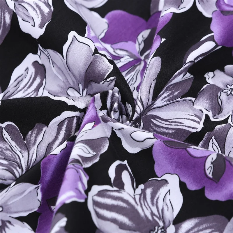 Kostlish Cotton Summer Dress Women 2017 Sleeveless Tunic 50s Vintage Dress Belt Elegant Print Rockabilly Party Dresses Sundress (73)