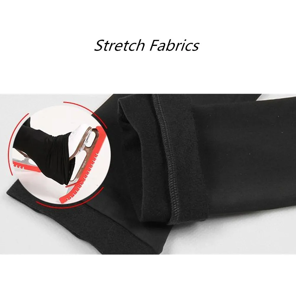 Ice Skating Costume LIUHUO Ice Skating Long Pants Costume Warm Fleece Skater Fabric Child Adult Girl Rhinestone Pattern Train Sport Teens Trousers