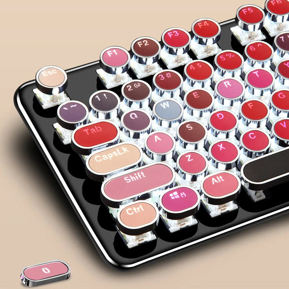 Wired 104 Keys Punk Usb Mechanical Metal Gamer Gaming Lipstick Keyboard Laptop