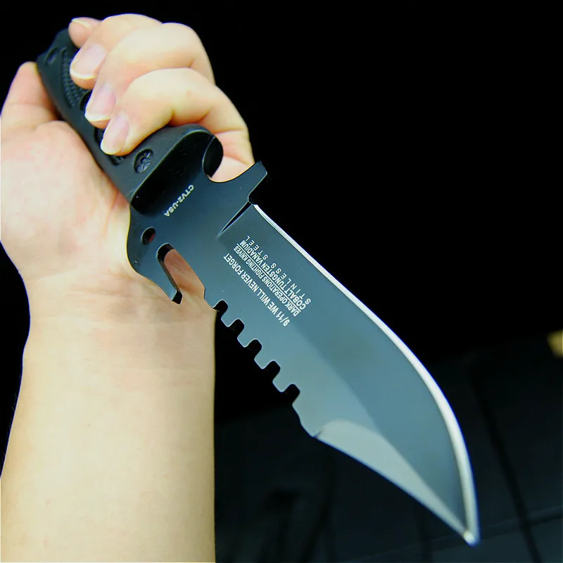 

K10 Black fiber handle tactical straight knife black sharp hunting knife diving knife + grindstone + knife oil + knife sleeve