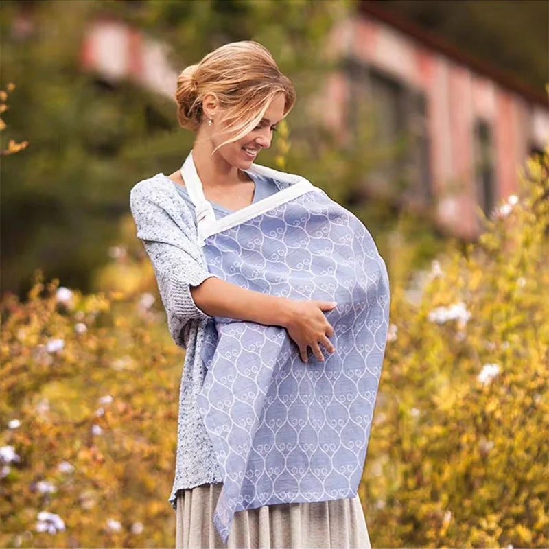 100%Cotton Breathable Breastfeeding Cover Baby Infant Adjustable Privacy Apron Outdoors Feeding Baby Nursing Cloth Nursing Cover