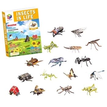 

16pcs 3D Creative Insects Butterfly Paper Model Handmade Jigsaw Assembled Toy for Children Model Building Kit