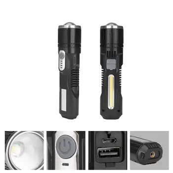 

3000LM Super Bright Led flashlight USB linterna led torch T6/COB Power Camping Tips Zoomable Bicycle Light USB Rechargeable