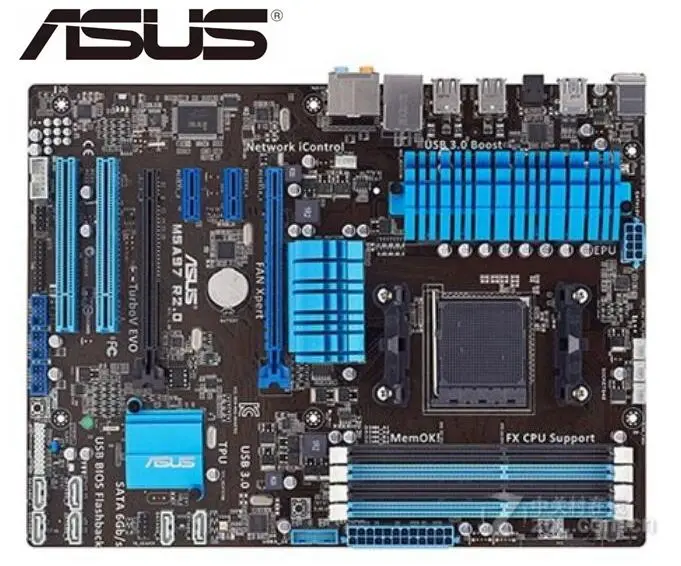 ASUS M5A97 R2.0 гнездо материнской платы AM3+ DDR3 USB2.0 USB3.0 32 Гб 970 рабочего Материнская плата