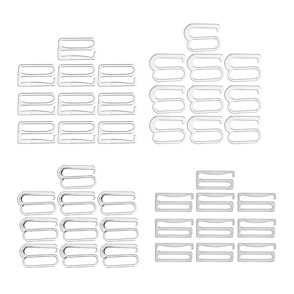 10x Metal Bra Strap Adjustment Adjuster Lingerie Slider Hooks Bikini Fasteners DIY Alloy Sliders Hooks Clips for Garter Bikini