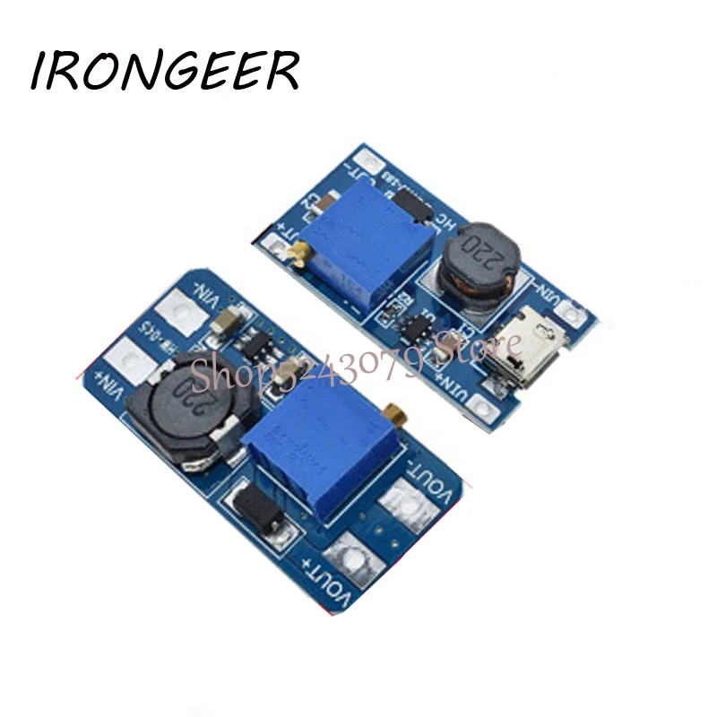 1 шт. MT3608 DC-DC регулируемый Повышающий Модуль 2A повышение пластина Step Up с MICRO USB 2V-24V 5V