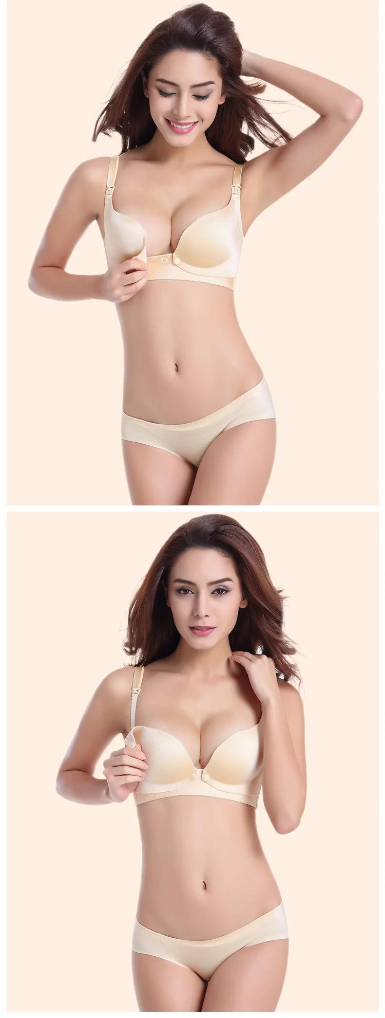 Production Front And Back Seemless Solid Pregnant Women Non-Steel Ring Front on Open Buckle Nursing Bras Feeding Underwear Milk