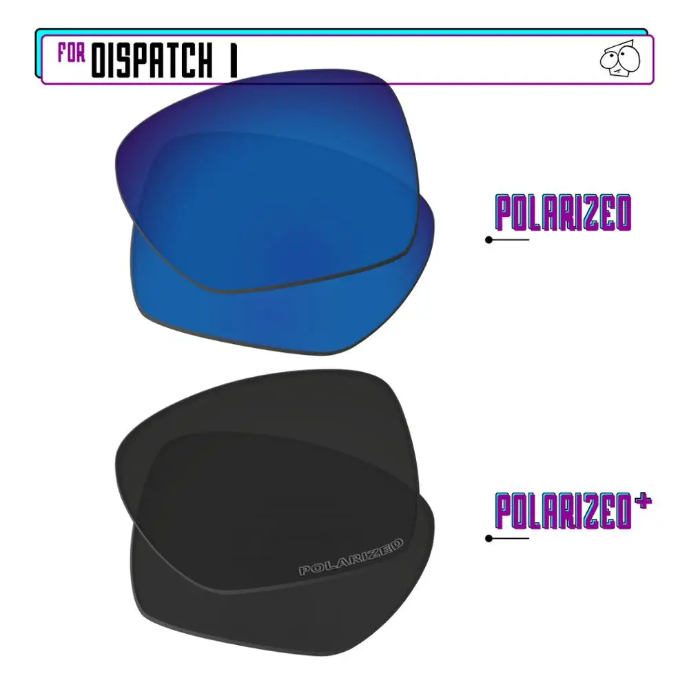 

EZReplace Polarized Replacement Lenses for - Oakley Dispatch 1 Sunglasses - BlackPPlus-SapphireP