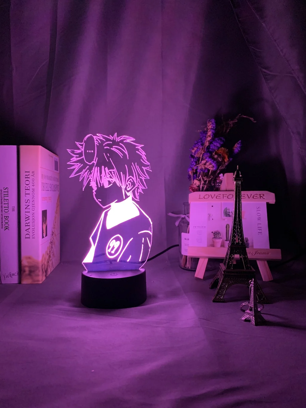 Аниме Охотник х Охотник светодиодный ночной Светильник Killua Zoldyck рисунок ночной Светильник меняющий Цвет Usb Батарея Настольная 3d лампа подарок для детей