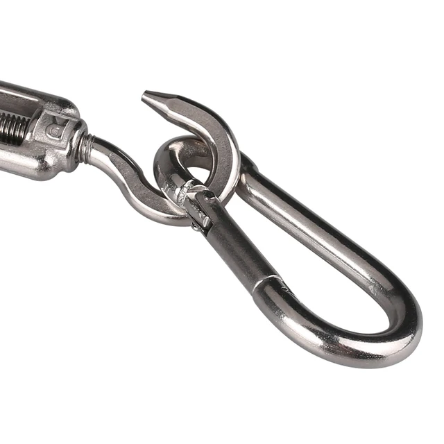 Nap Árnyék Vitorla Előtető Tartozék 24Db/Szett 304 Rozsdamentes Acélból Készült Hardverkészlet Turnbuckle Pad Eye Carabiner Clip Hook Csavarok Ezüst - Image 6