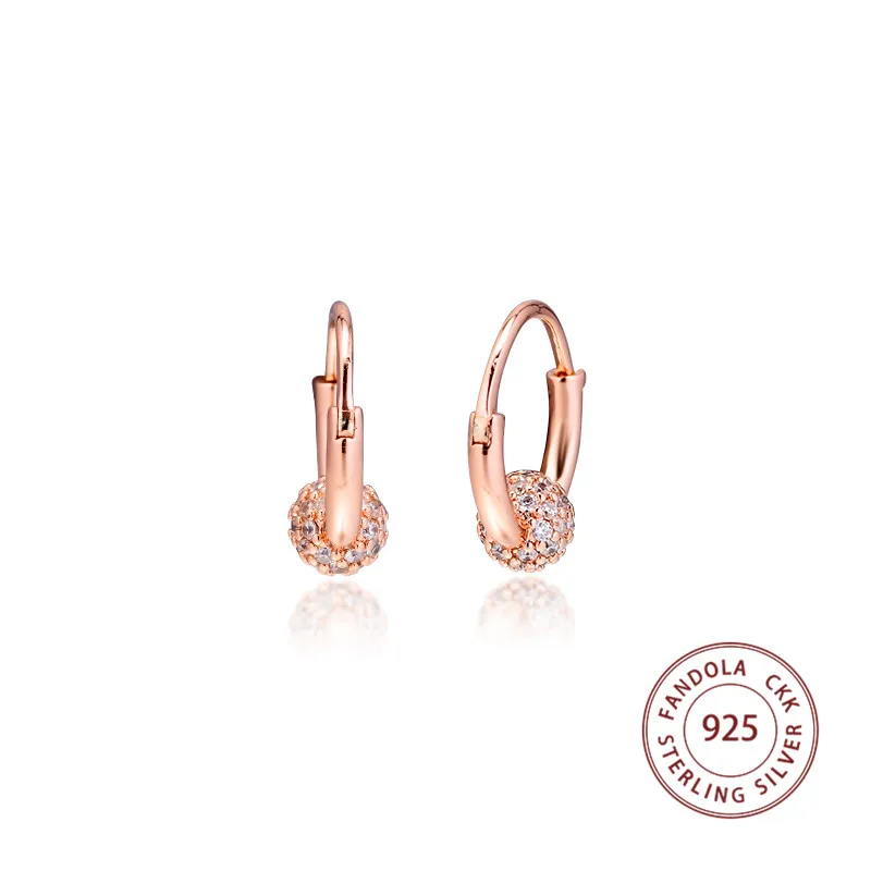 Натуральная 925 стерлингового серебра розы бусины с мелкими камушками обруч