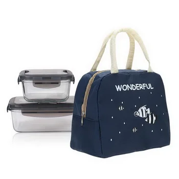 

2020 New Functional Pattern Cooler Lunch Box Portable Insulated Canvas Lunch Bag Thermal Food Picnic Lunch Bags For Women Kids