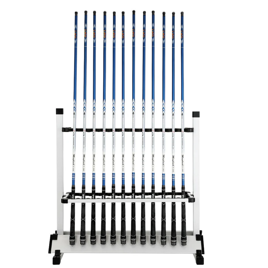 Titanium Alloy Fishing Rod Rack Stand 24 Slots Carp Fishing Rod Fishing Pole Stand Easy To Assemble Suit for Boat Home