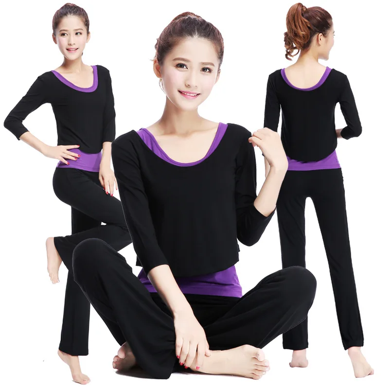 

Of a Butterfly Autumn And Winter Yoga Clothes Three-piece Set Exercise Clothing Dancing Dress Comfortable Loose Version of the T