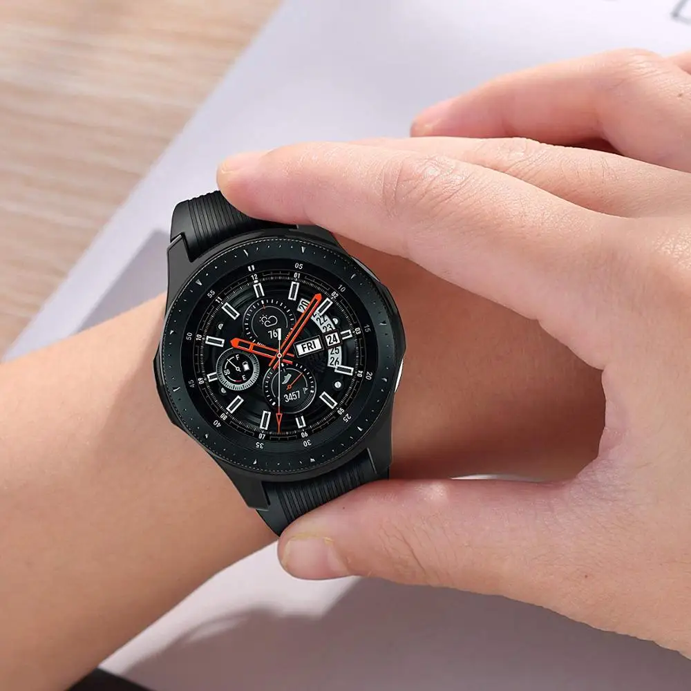 Чехол для Samsung Galaxy Watch 46 мм/42 мм ремешок из ТПУ с покрытием Защитная крышка экрана