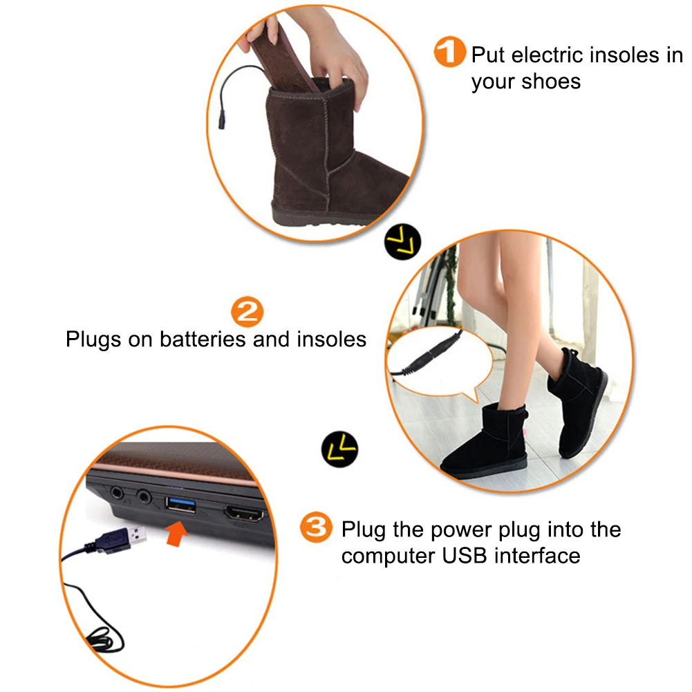 1 пара моющаяся обувь с зарядкой от USB, электрическая нагревательная обувь, стелька, коврик для ног, теплая зимняя обувь для ног, теплая подушка с подогревом