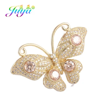 

Juya DIY Gold/Silver Color Decorative Connector Butterfly Pendant Accessories For Women Handmade Tassels Pearls Necklace Making