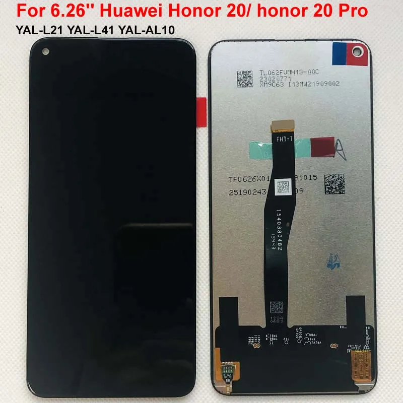 Оригинальный черный ЖК дисплей 6 26 дюйма для Huawei Honor 20 honor 20S сенсорный экран с