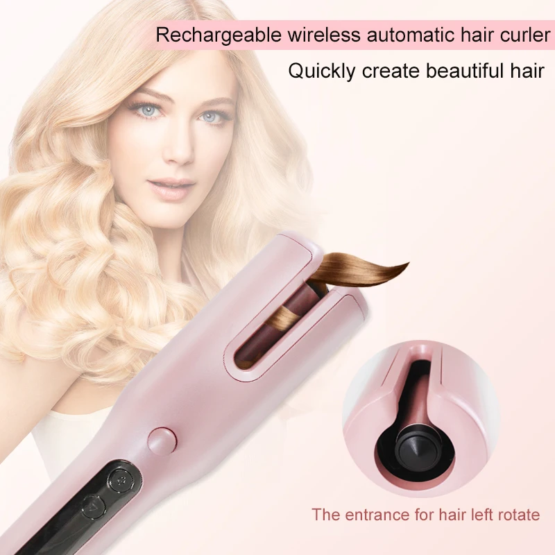 Беспроводной автоматический бигуди Волшебные ЖК экран керамический нагрев анти