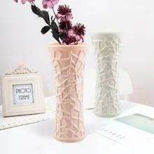Plastic Origami Vase Imitation Ceramic Flower Pot Bottle Arrangement Container Home Decore Table Decoration Living Room