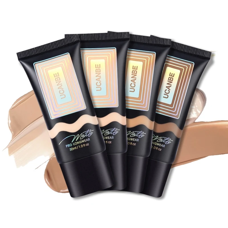 

Liquid Foundation Matte Face Base Nude Makeup Natural Color Waterproof Long lasting Full Coverage Concealer Primer BB Cream