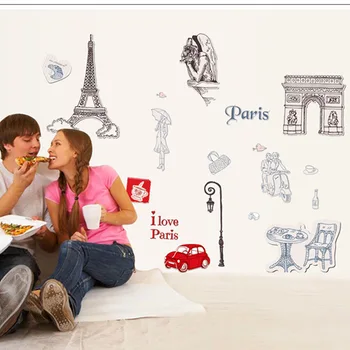 

Diy Wall Stickers Removable Wall Stickers Home Decoration Wall Stickers Romantic Paris